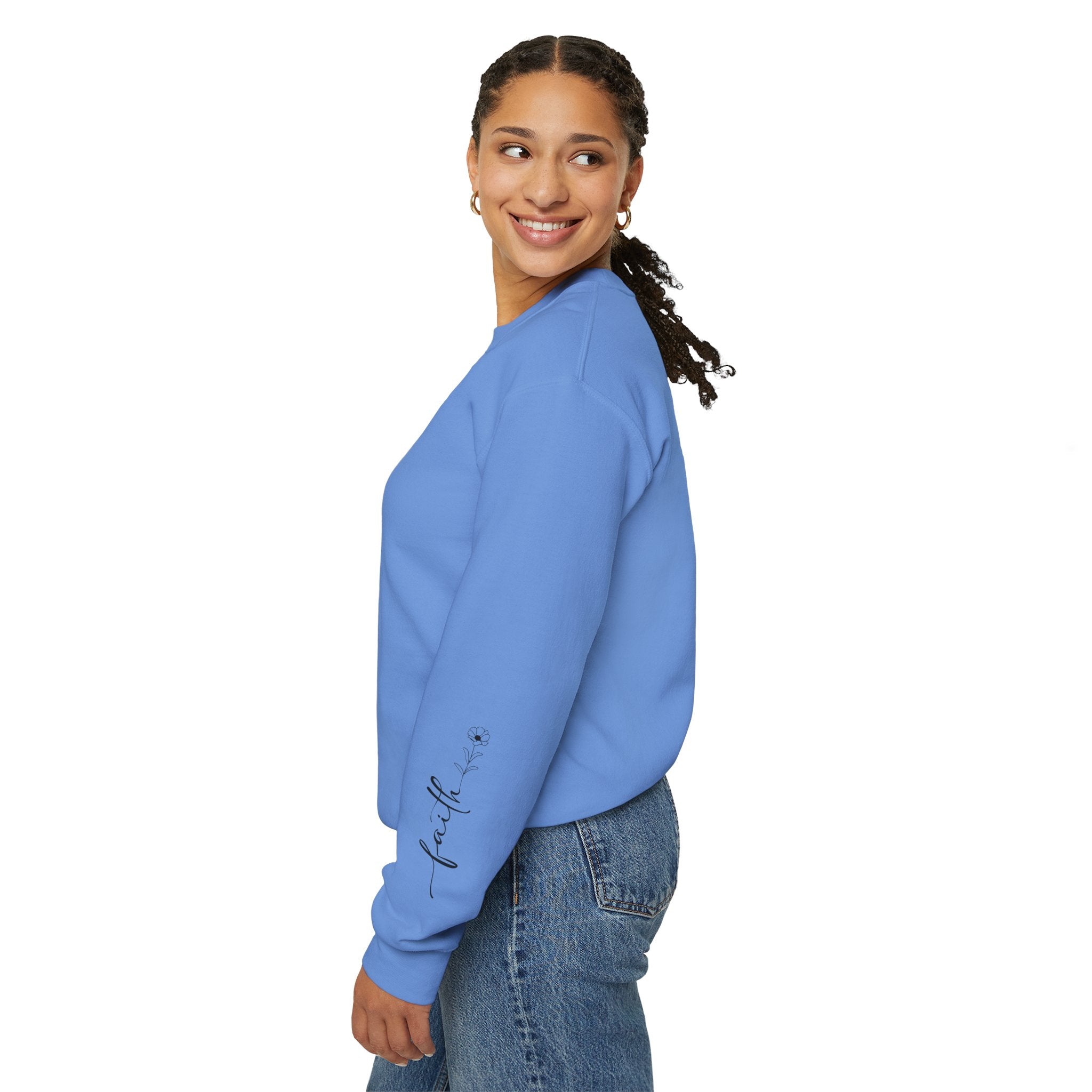 Faith Cowboy Boots Sweatshirt — "Walk by Faith, Even When You Cannot See" Christian Crewneck