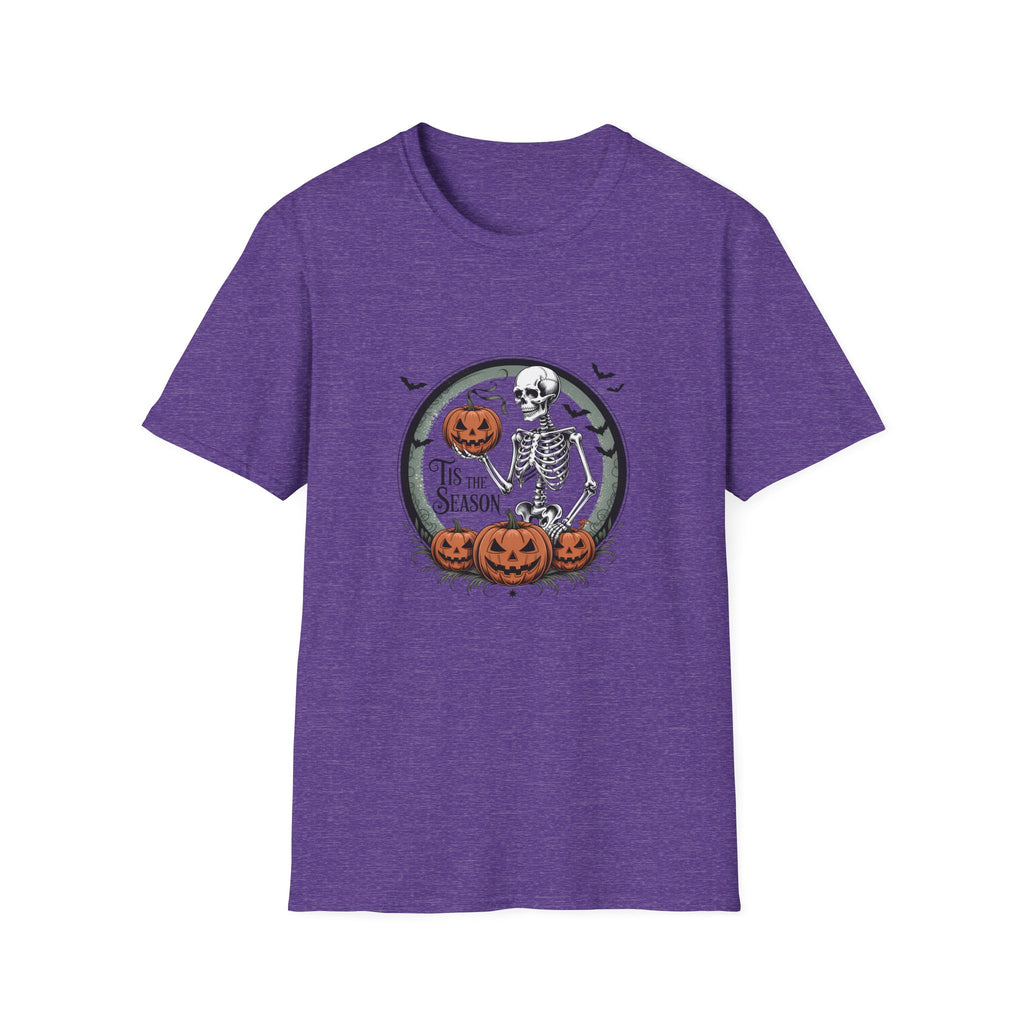 Tis the Season Skeleton Pumpkin T-Shirt — Funny Halloween Gift for Women Graphic Tee