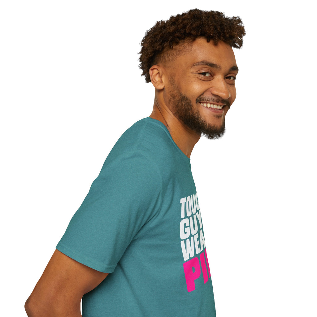 Tough Guys Wear Pink Breast Cancer Awareness T-Shirt Graphic Tee