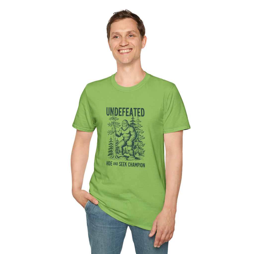 Undefeated Bigfoot T-Shirt — 'Hide and Seek Champion' Graphic Tee