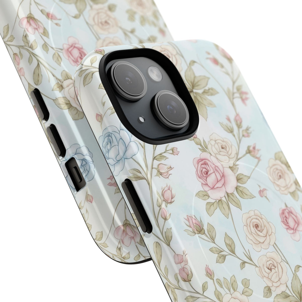 Vintage Floral Rose Magnetic iPhone Case — MagSafe Tough Protective Cover