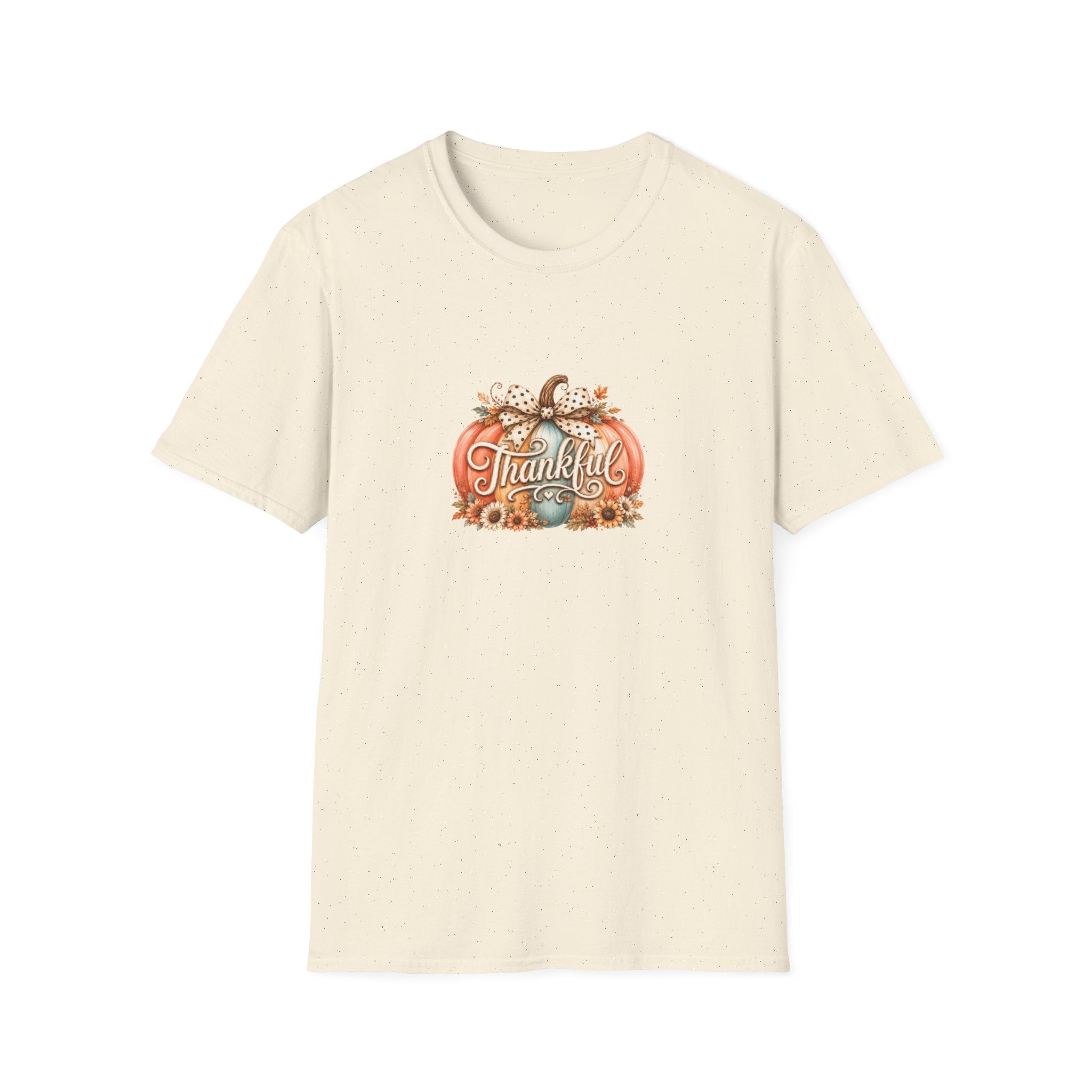 Thankful Pumpkin T-Shirt — Cute Fall Thanksgiving Gift for Women Graphic Tee