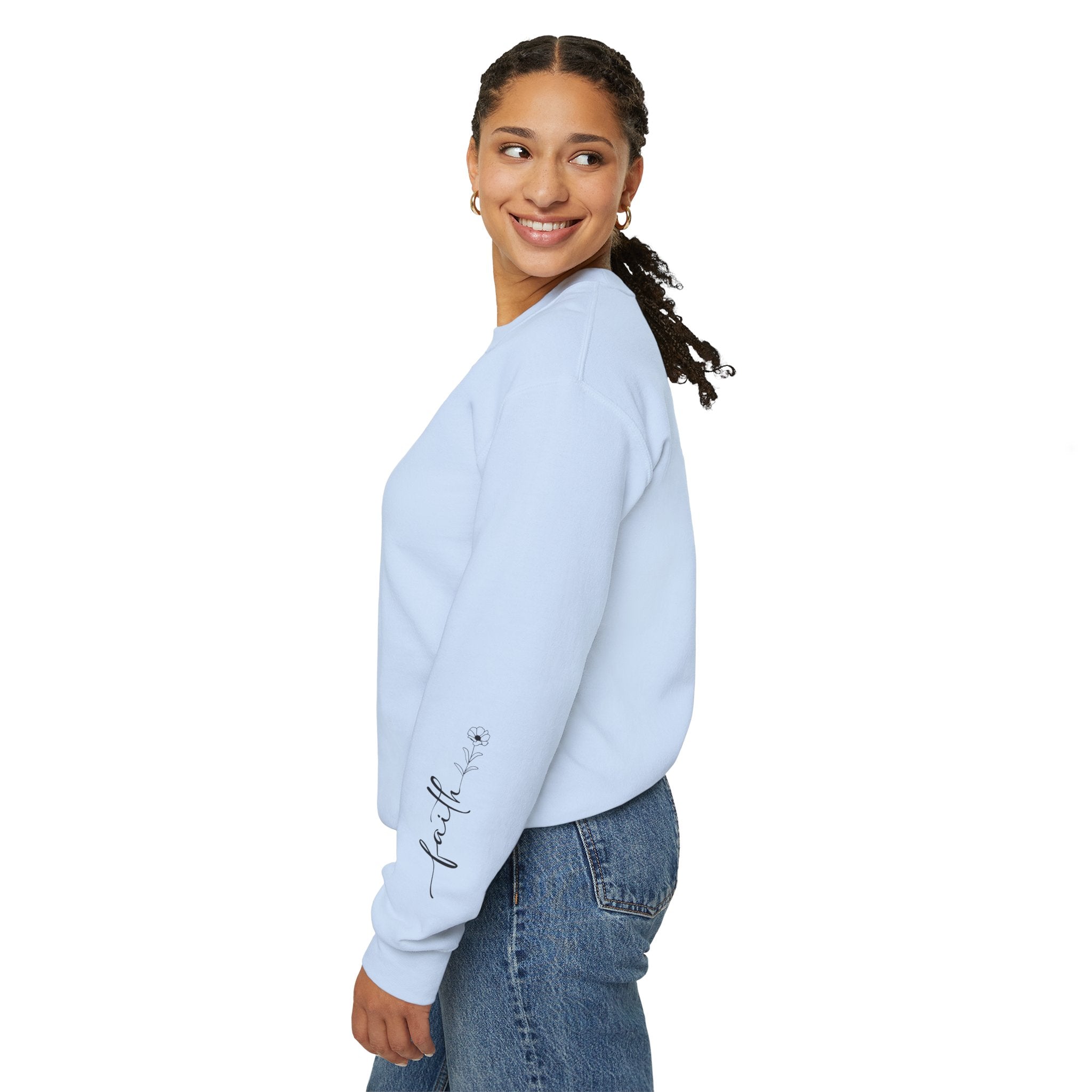 Faith Cowboy Boots Sweatshirt — "Walk by Faith, Even When You Cannot See" Christian Crewneck