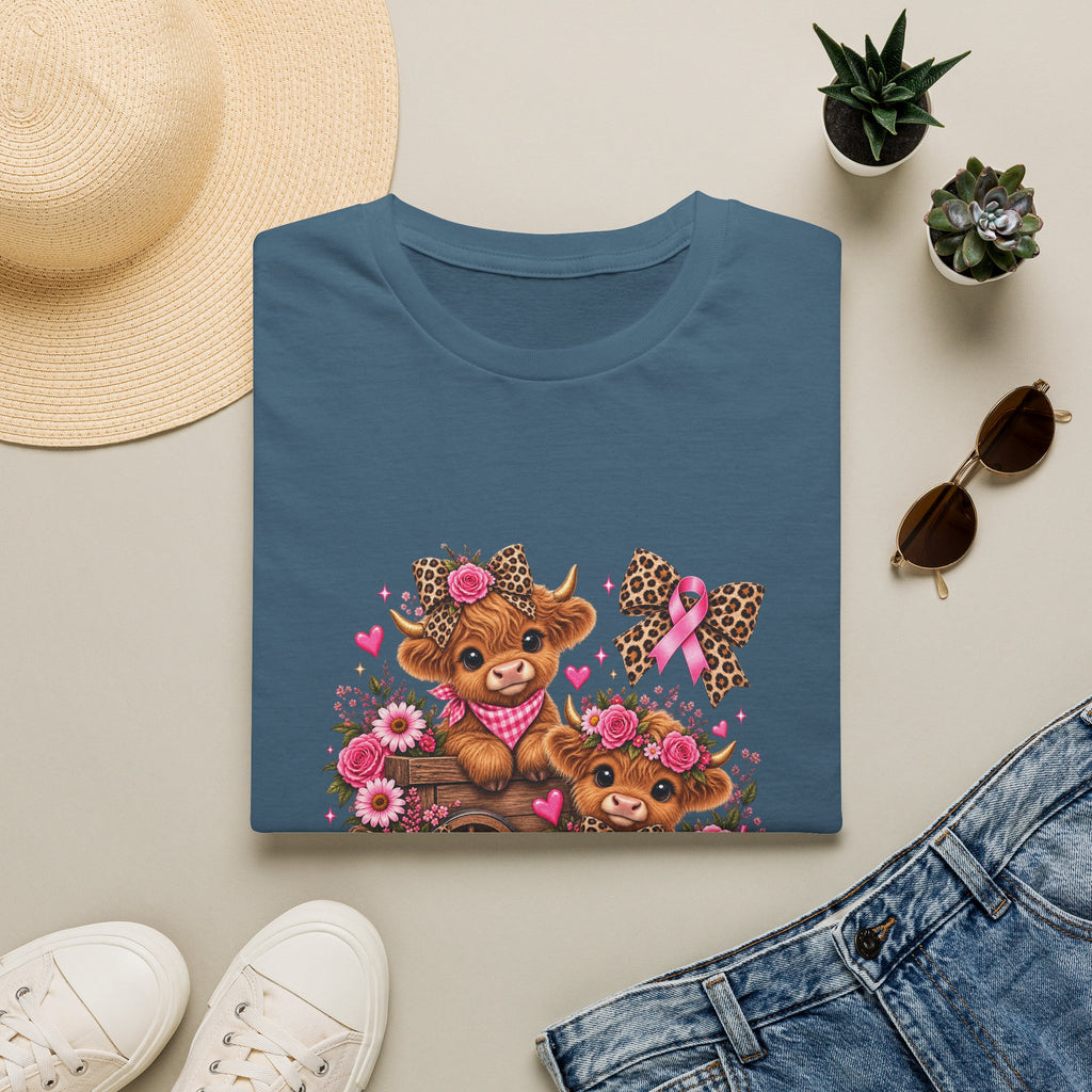 Breast Cancer Awareness Highland Cow T-Shirt