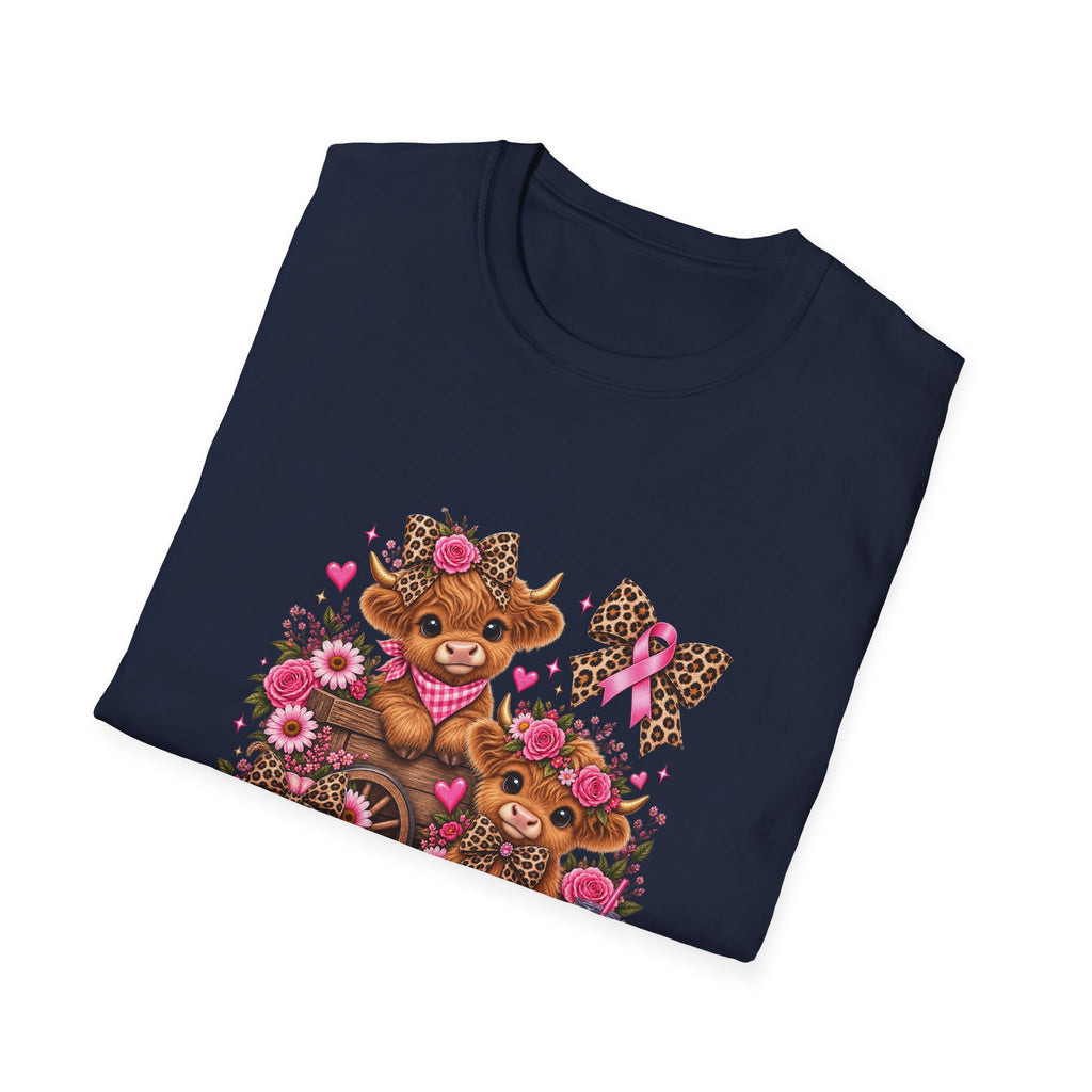 Breast Cancer Awareness Highland Cow T-Shirt