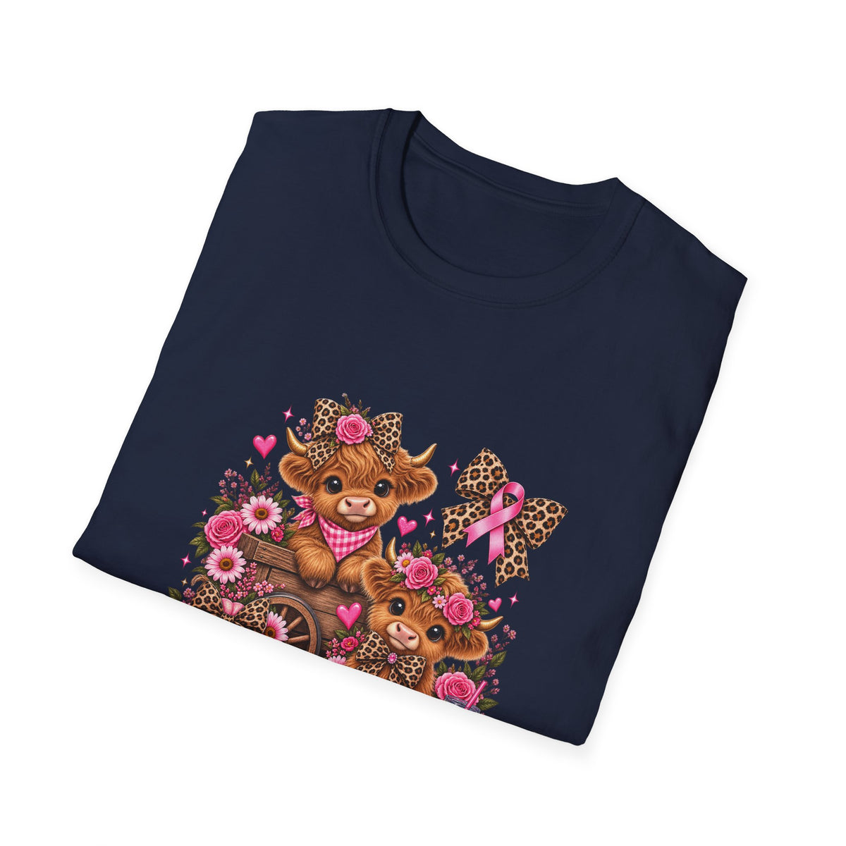 Breast Cancer Awareness Highland Cow T-Shirt