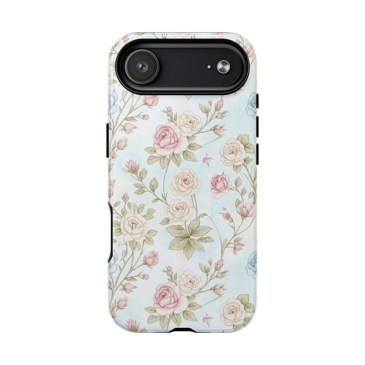 Vintage Floral Rose Magnetic iPhone Case — MagSafe Tough Protective Cover