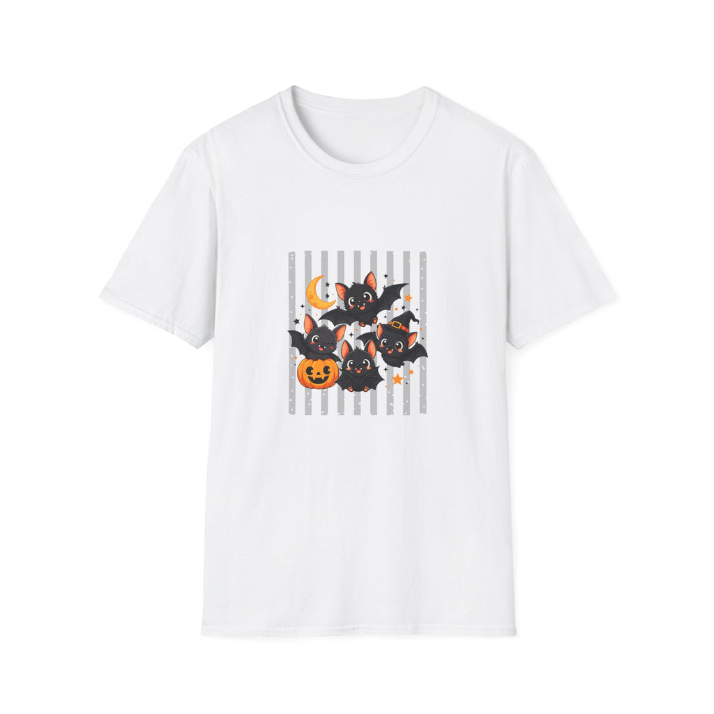Halloween Bats Pumpkin Moon T-Shirt — Cute Spooky Gift for Women Graphic Tee