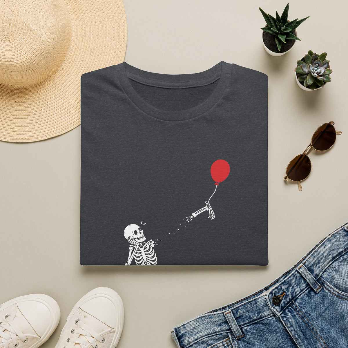 Funny Skeleton Balloon T-Shirt, Well Shit Graphic Tee