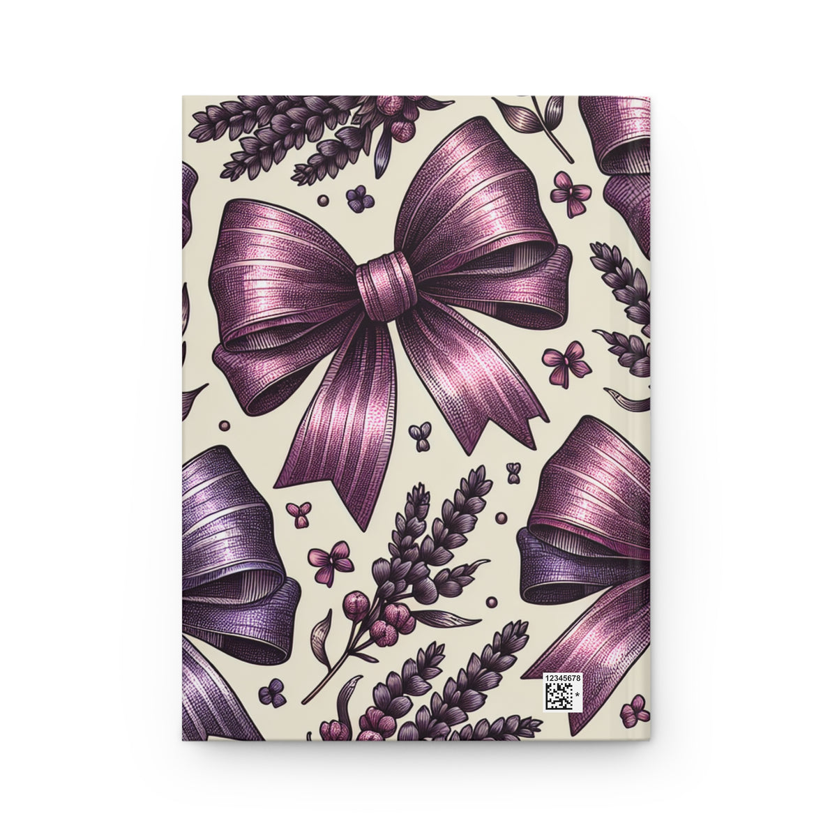 Lavender Bow Hardcover Journal — Floral Ribbon Notebook for Gifts & Journaling