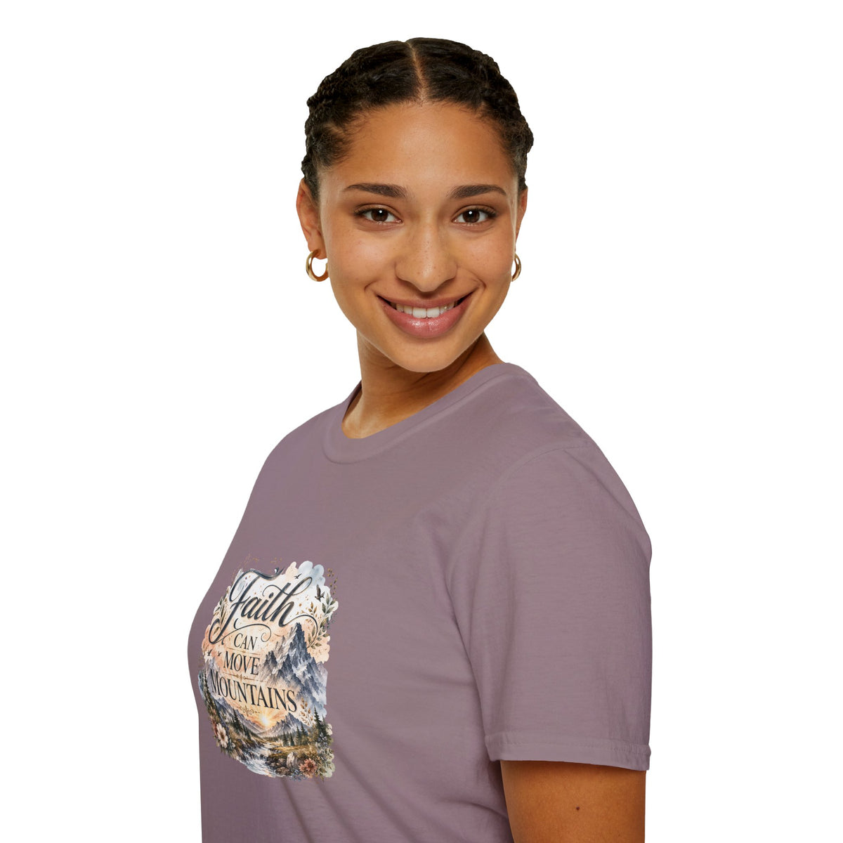 Faith Can Move Mountains T-Shirt Inspirational Christian Mountain Graphic Tee
