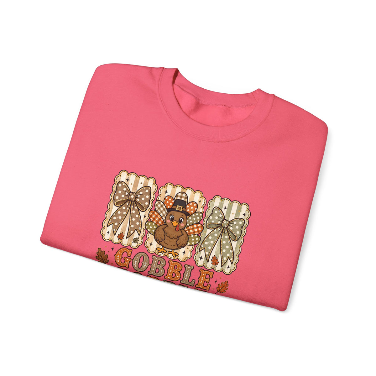 Thanksgiving Crewneck Sweatshirt — "Gobble Gobble 'til You Wobble" Turkey Design
