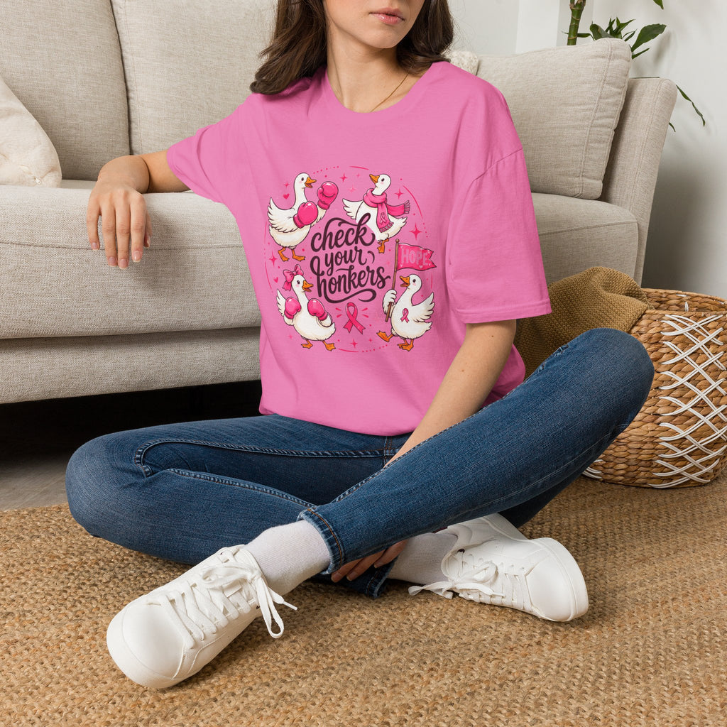 Check Your Honkers Breast Cancer Awareness T-Shirt