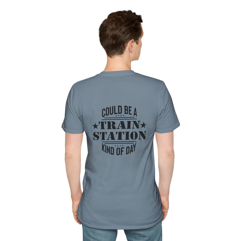 Could Be a Train Station Kind of Day T-Shirt — Funny Sarcastic Gift for Her Pocket Tee