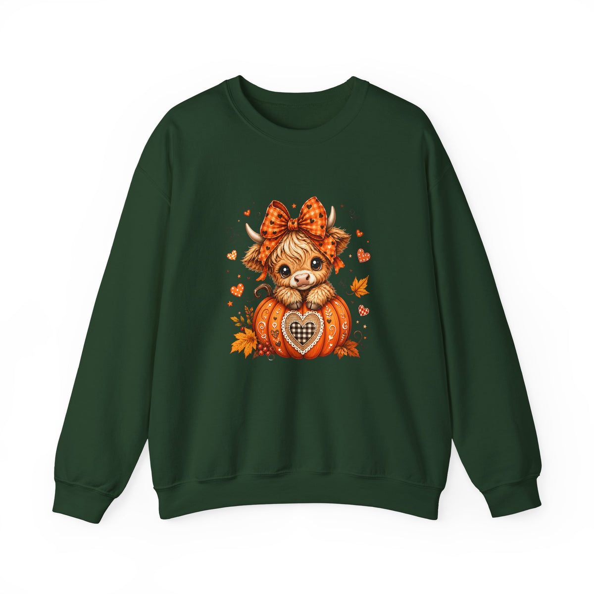 Cute Highland Cow Pumpkin Halloween Sweatshirt