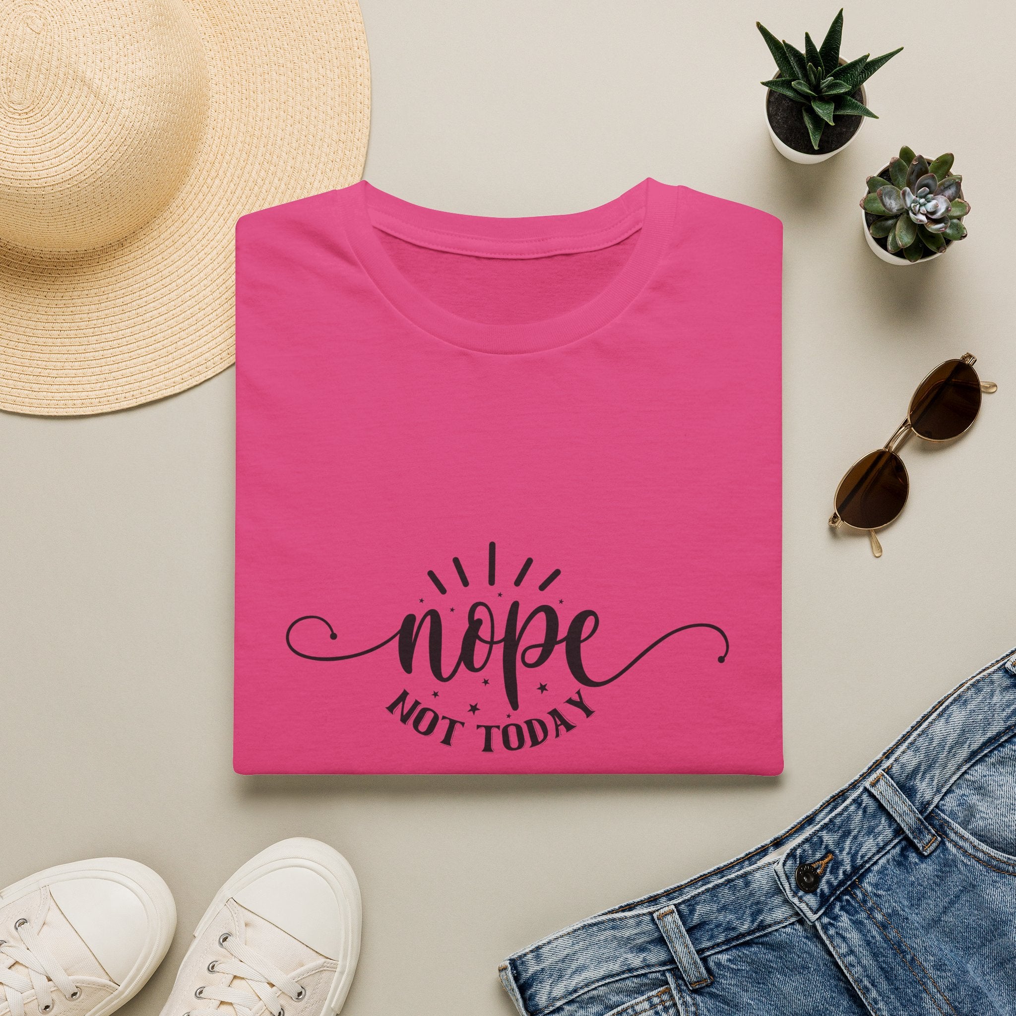 Nope Not Today T-Shirt — Funny Sarcastic Anti-Monday Gift for Her Women's Graphic Tee