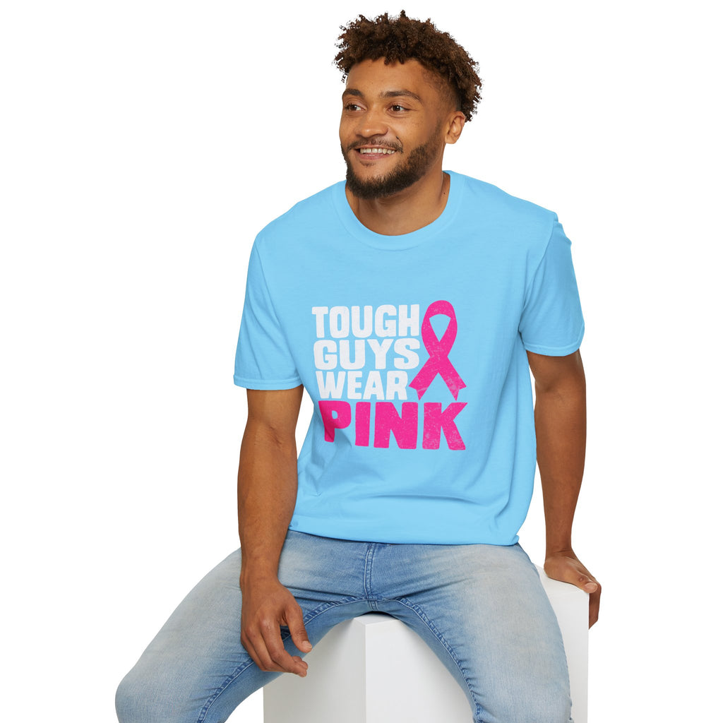 Tough Guys Wear Pink Breast Cancer Awareness T-Shirt Graphic Tee