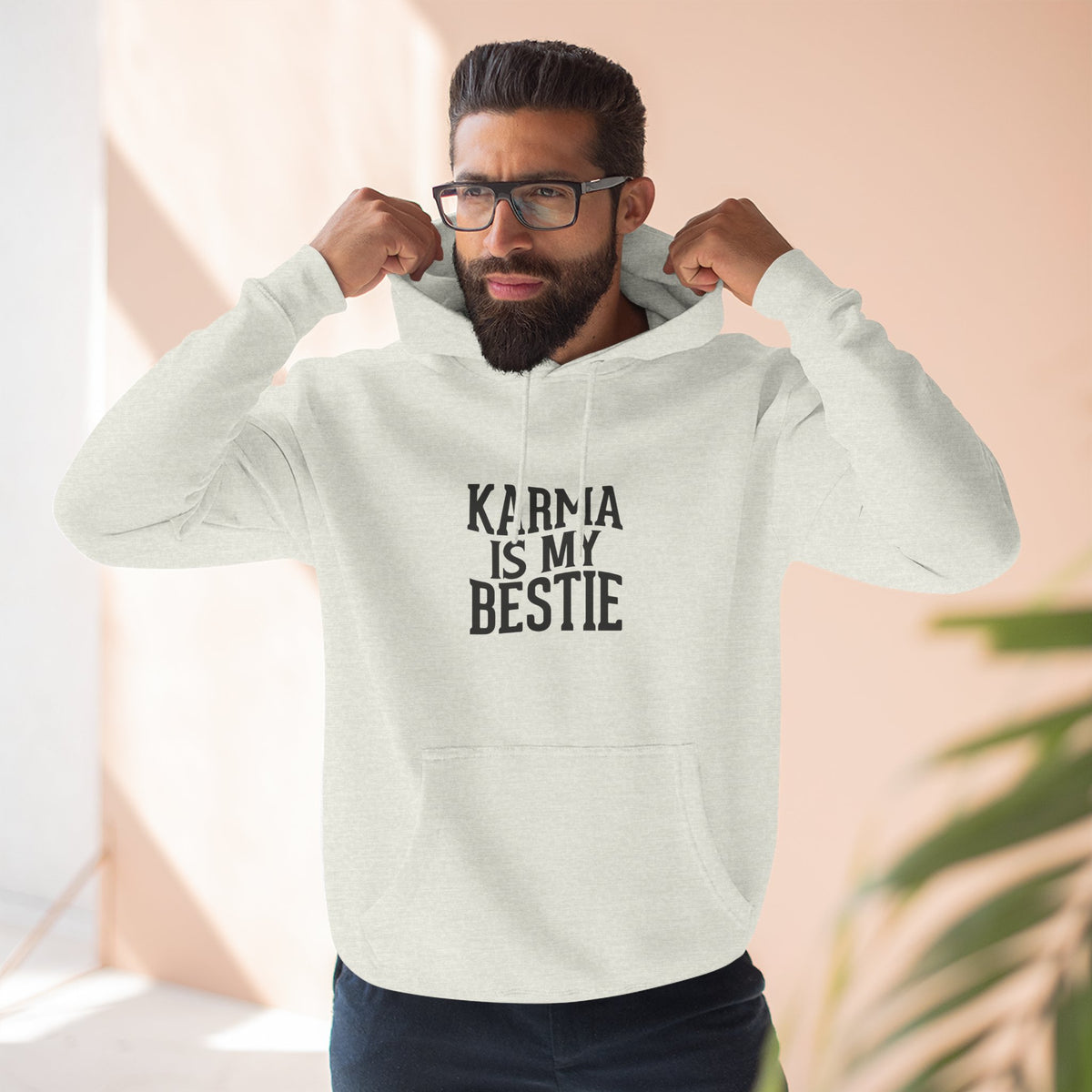 Karma Is My Bestie Graphic Pullover Hoodie