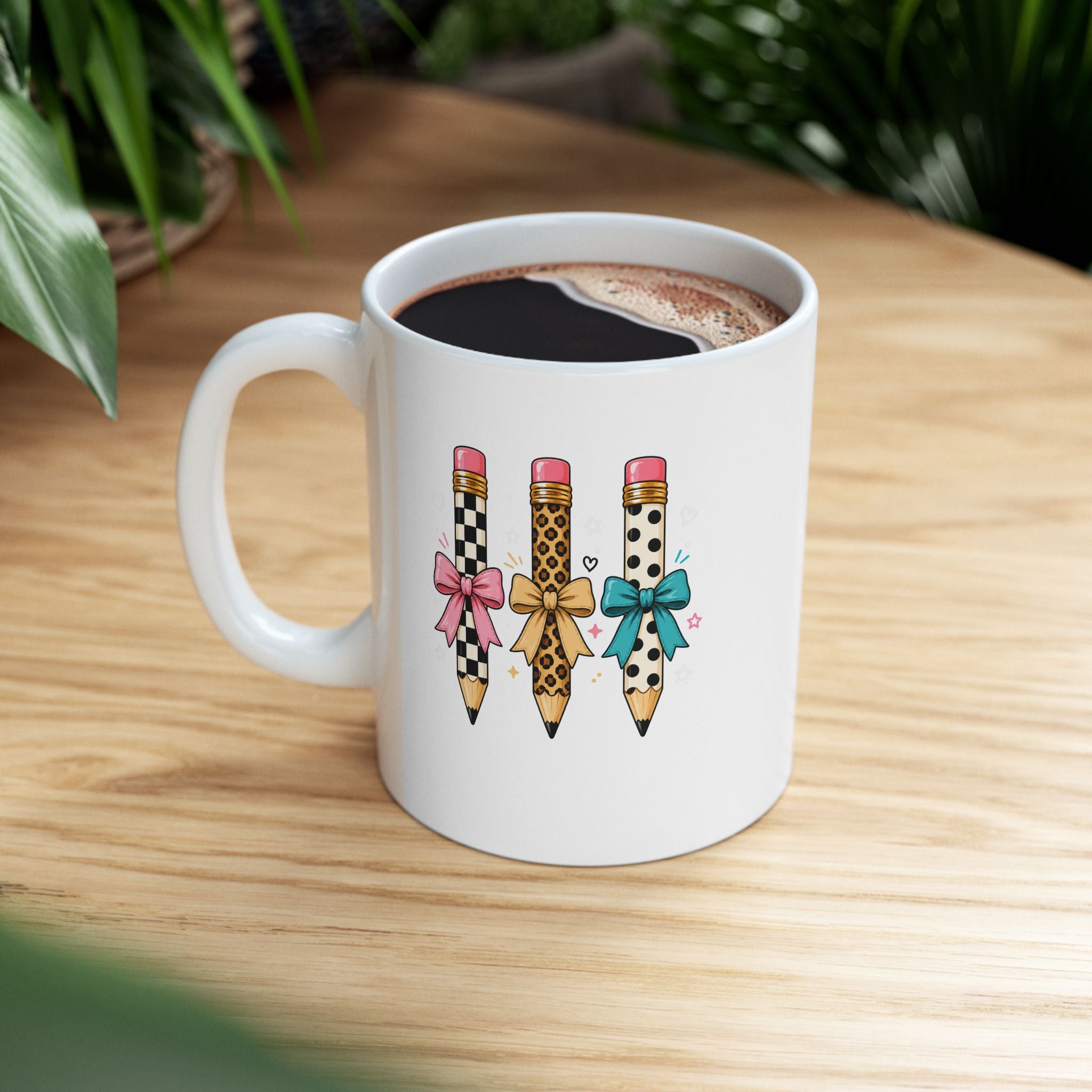 Cute Pencil Heart Mug — Back to School Teacher Gift Ceramic Coffee Cup
