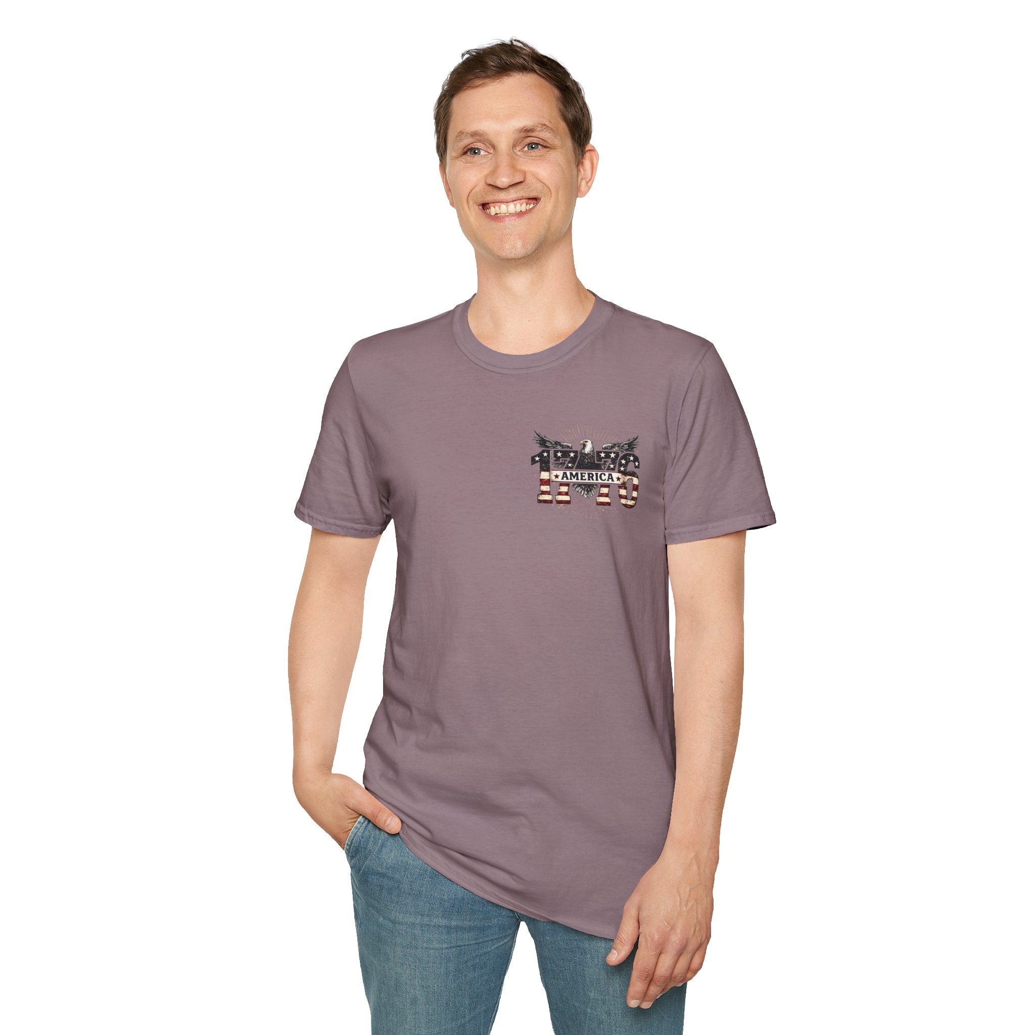 1776 American Flag Eagle T-Shirt — Vintage Patriotic Gift for Him Fourth of July Tee