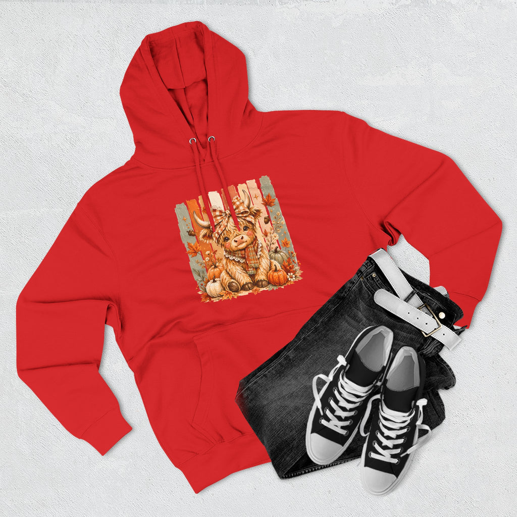 Autumn Pumpkin Cow Hoodie — Cute Fall Gift for Women Cozy Graphic Pullover