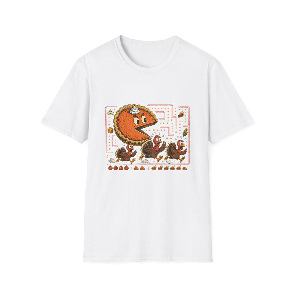 Retro Pie Monster T-Shirt — Funny Pac-Maze Dessert Gamer Tee