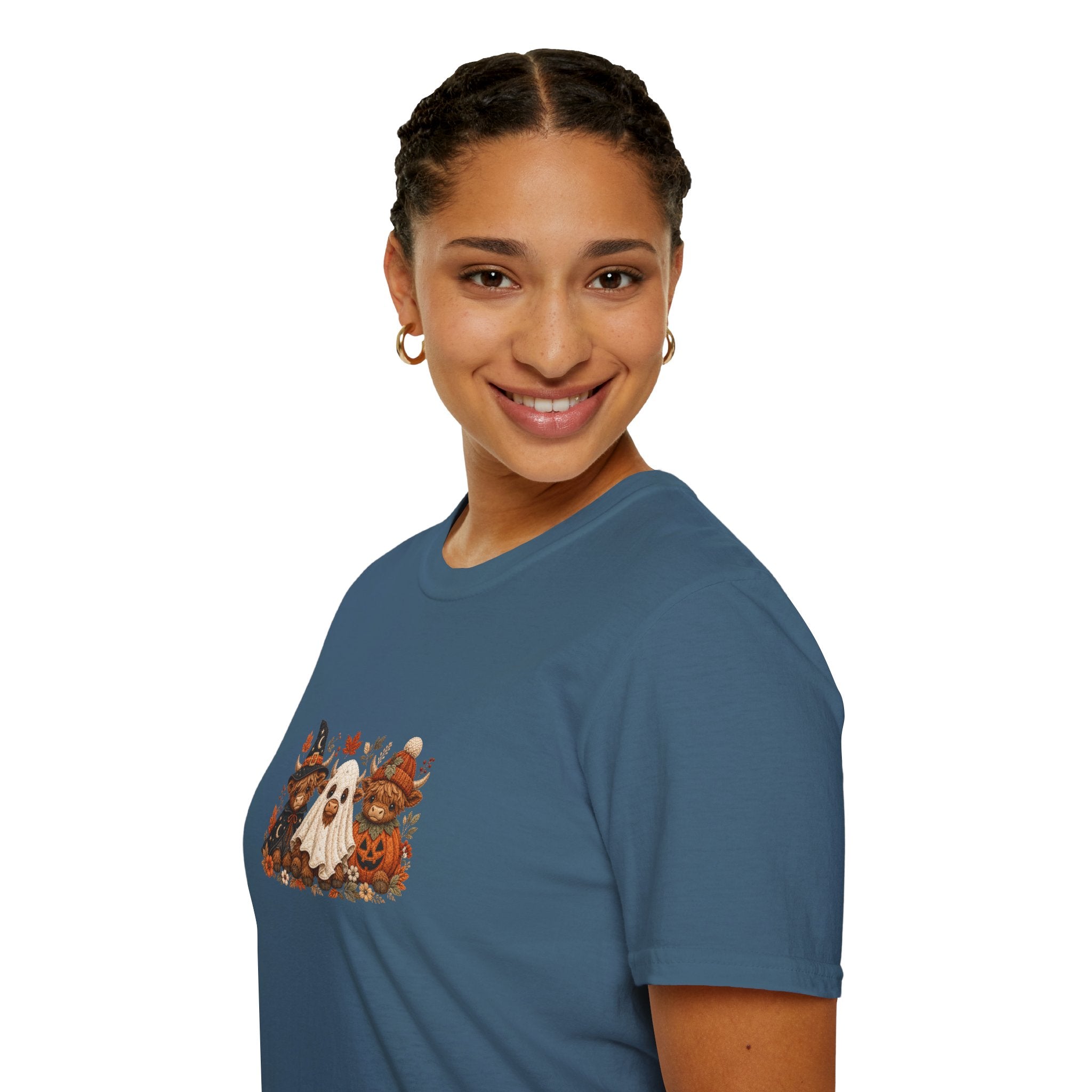 Halloween Cows Trio T-Shirt — Cute Funny Gift for Her Ghost & Pumpkin Fall Tee
