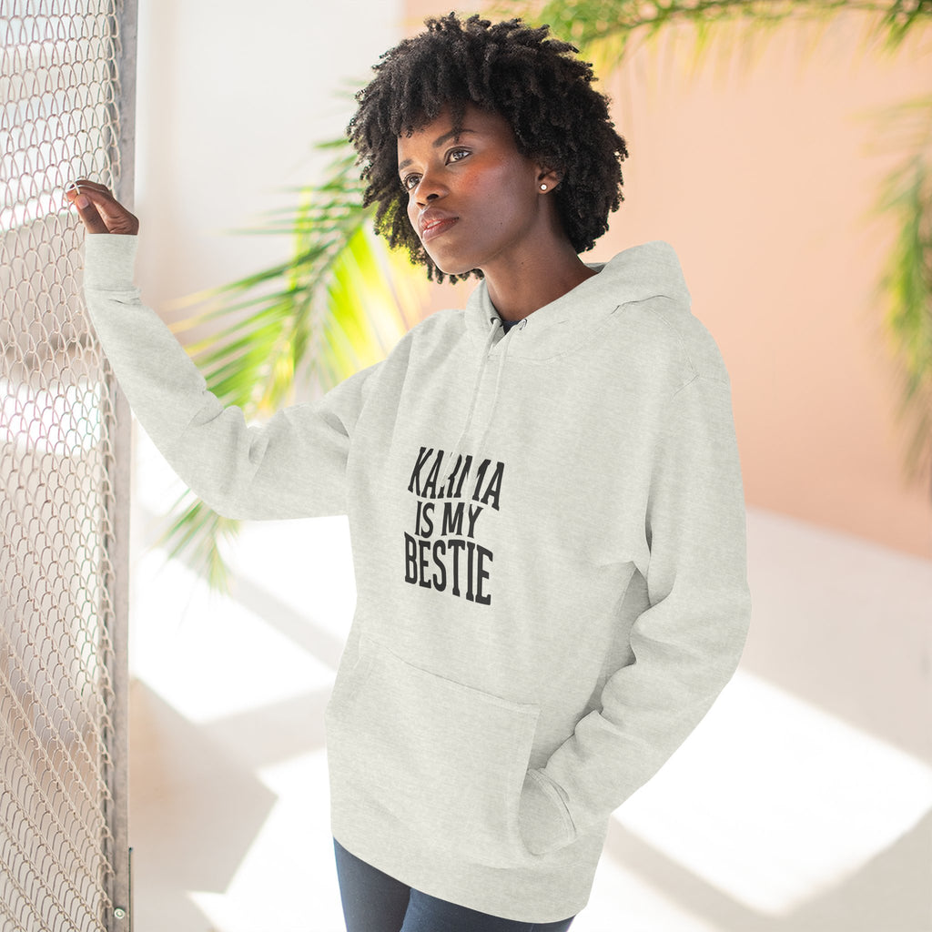 Karma Is My Bestie Graphic Pullover Hoodie