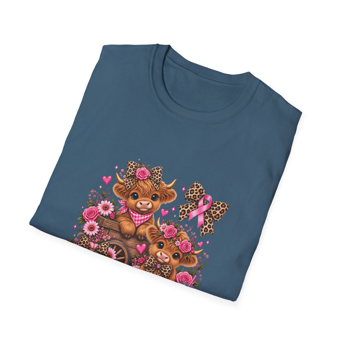 Breast Cancer Awareness Highland Cow T-Shirt