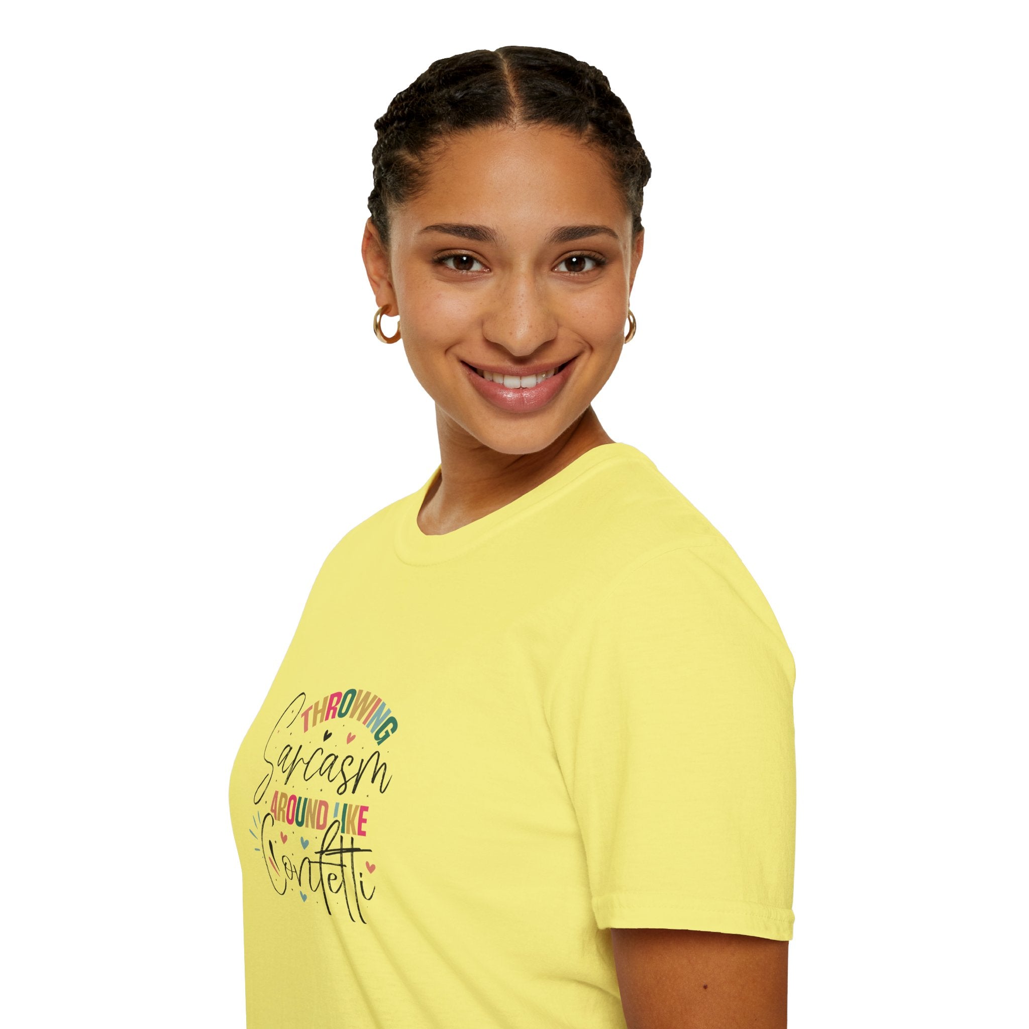 Throwing Sarcasm Around Like Confetti T-Shirt — Funny Gift for Her Sarcastic Tee