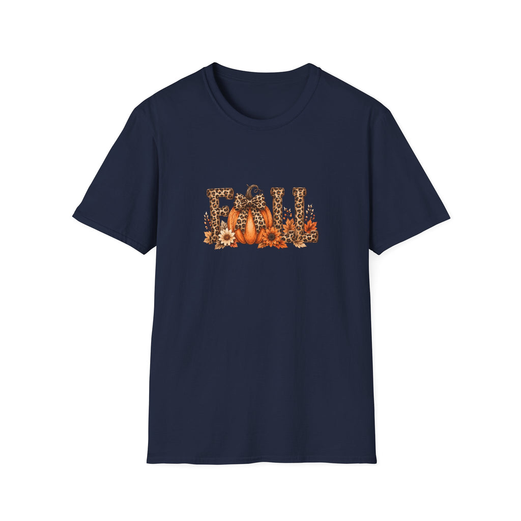Fall Leopard Pumpkin T-Shirt — Cute Autumn Gift for Women Floral Graphic Tee