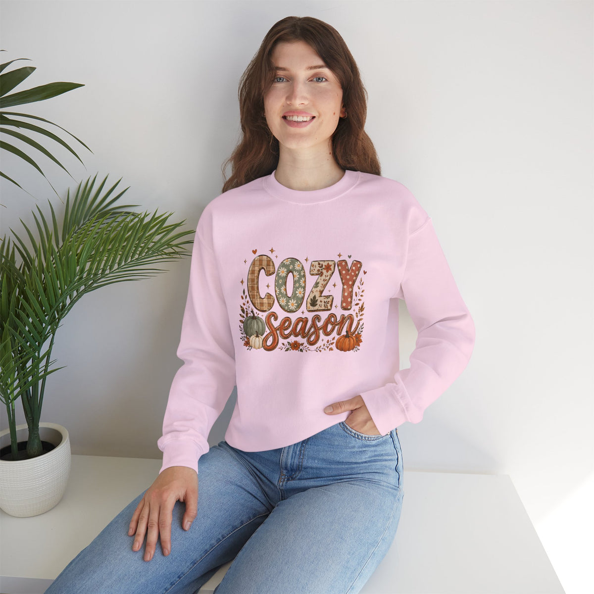 Cozy Season Autumn Pumpkin Crewneck Sweatshirt