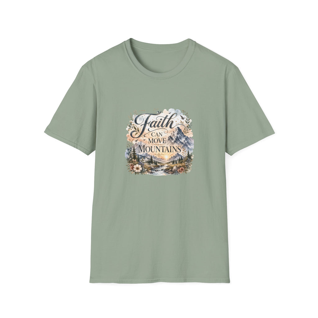Faith Can Move Mountains T-Shirt Inspirational Christian Mountain Graphic Tee