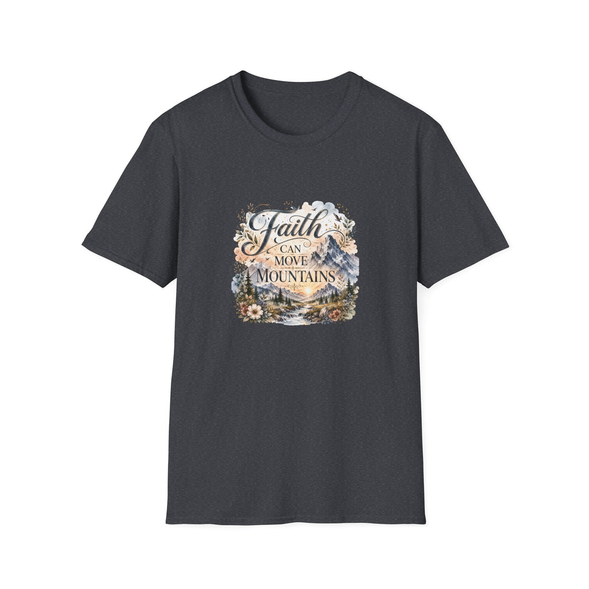 Faith Can Move Mountains T-Shirt Inspirational Christian Mountain Graphic Tee
