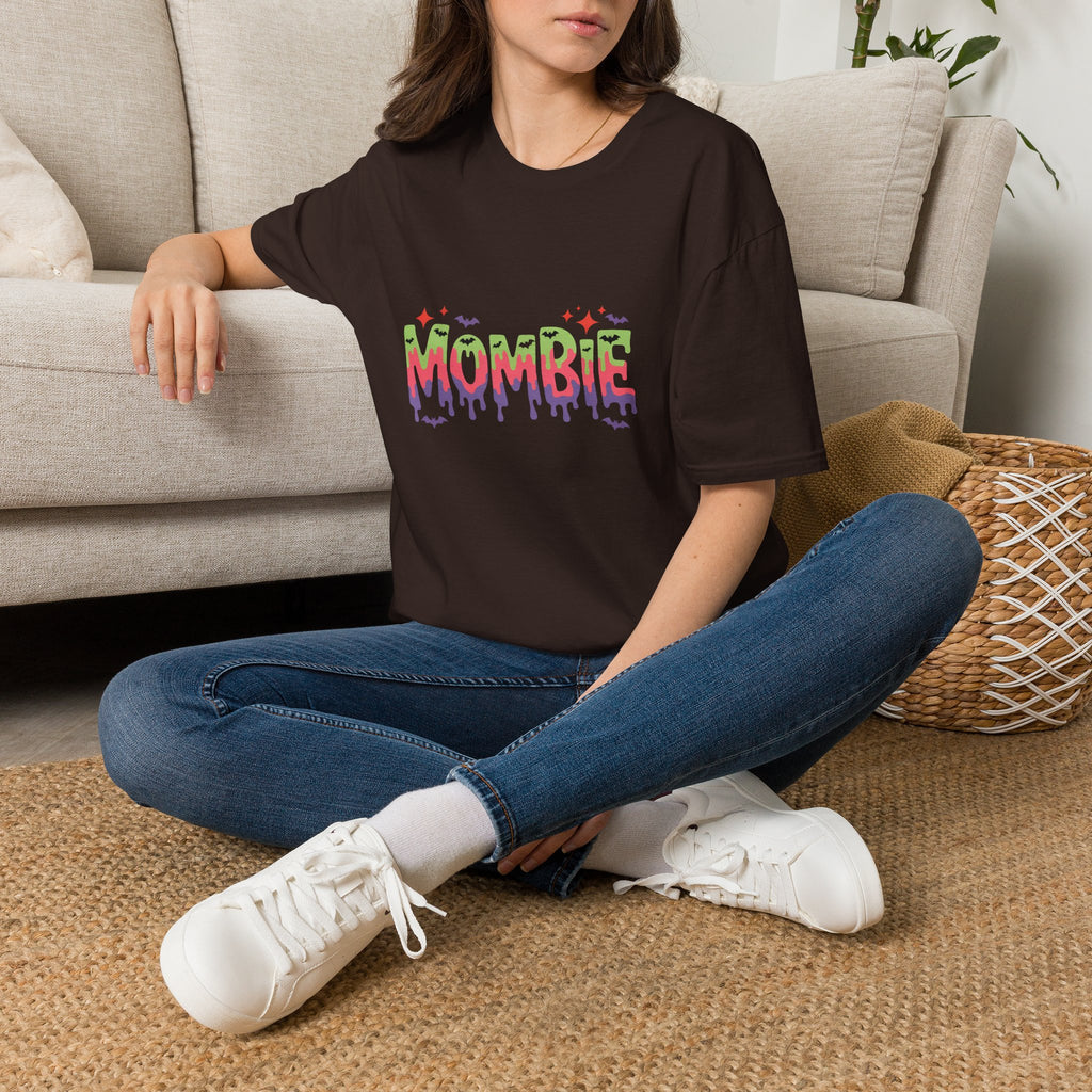 Mombie Halloween T-Shirt — Funny Zombie Mom Gift for Her Neon Graphic Tee