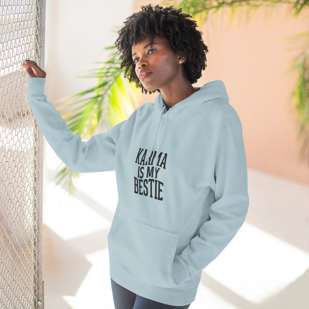 Karma Is My Bestie Graphic Pullover Hoodie