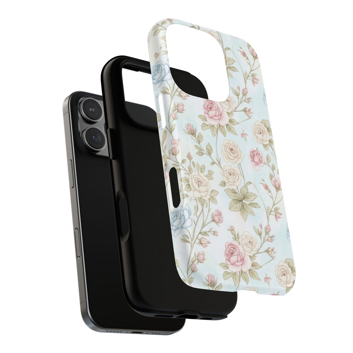 Vintage Floral Rose Magnetic iPhone Case — MagSafe Tough Protective Cover