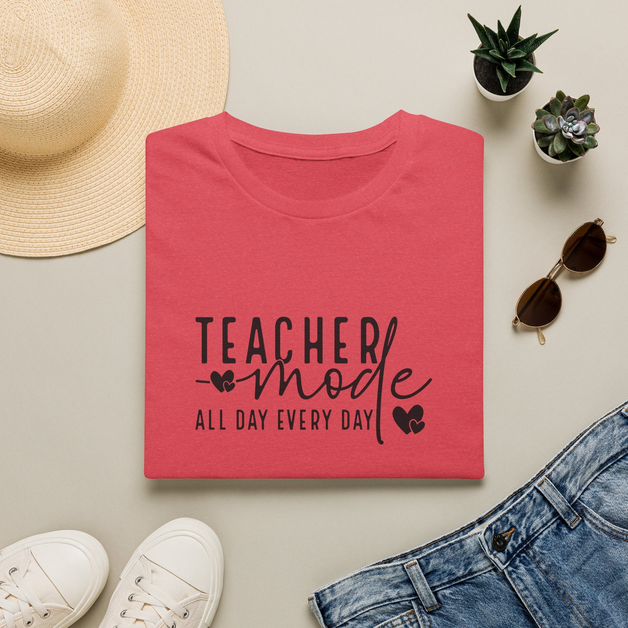 Teacher Mode All Day Every Day T-Shirt — Funny Teacher Gift Appreciation Graphic Tee