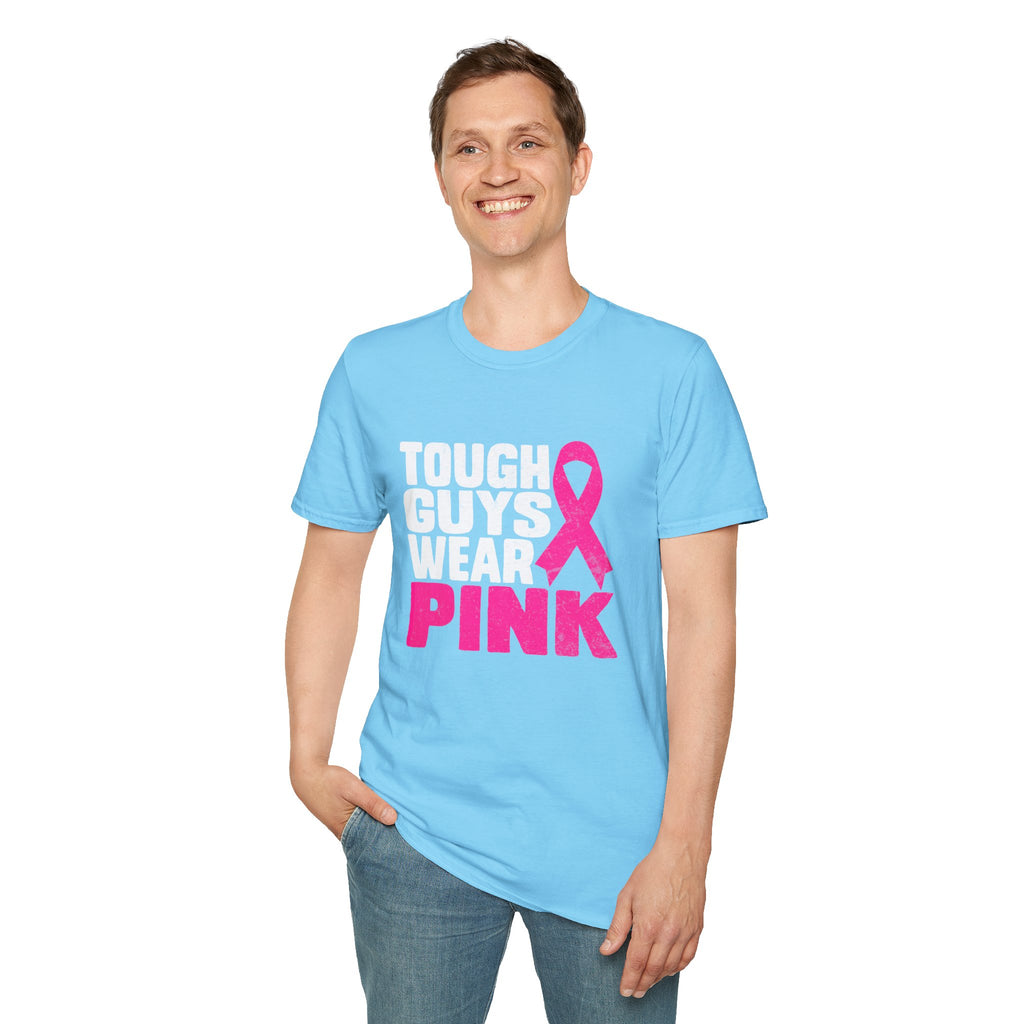 Tough Guys Wear Pink Breast Cancer Awareness T-Shirt Graphic Tee
