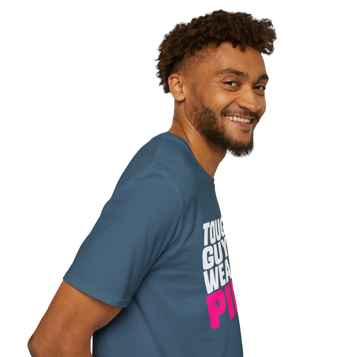 Tough Guys Wear Pink Breast Cancer Awareness T-Shirt Graphic Tee