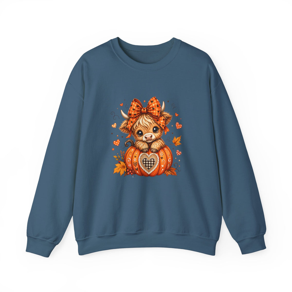 Cute Highland Cow Pumpkin Halloween Sweatshirt