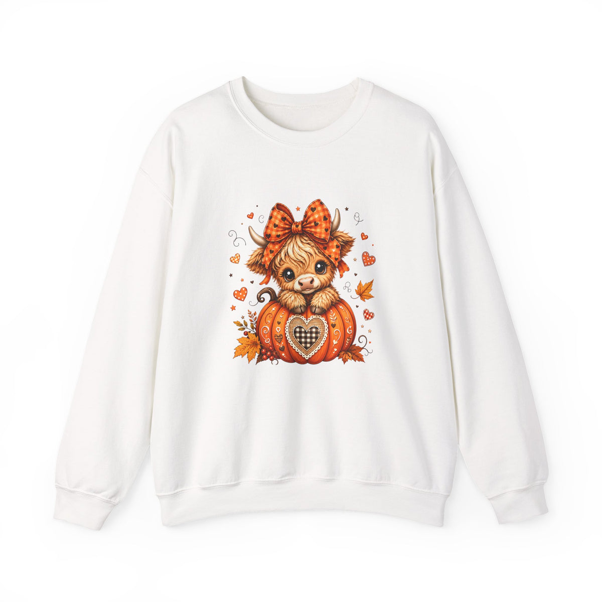 Cute Highland Cow Pumpkin Halloween Sweatshirt