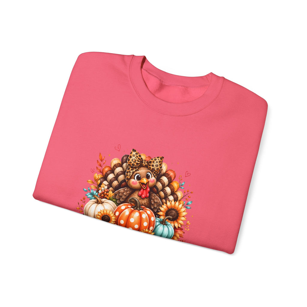 Sweatshirt — "Give Thanks" Autumn Turkey & Pumpkin Thanksgiving Crewneck