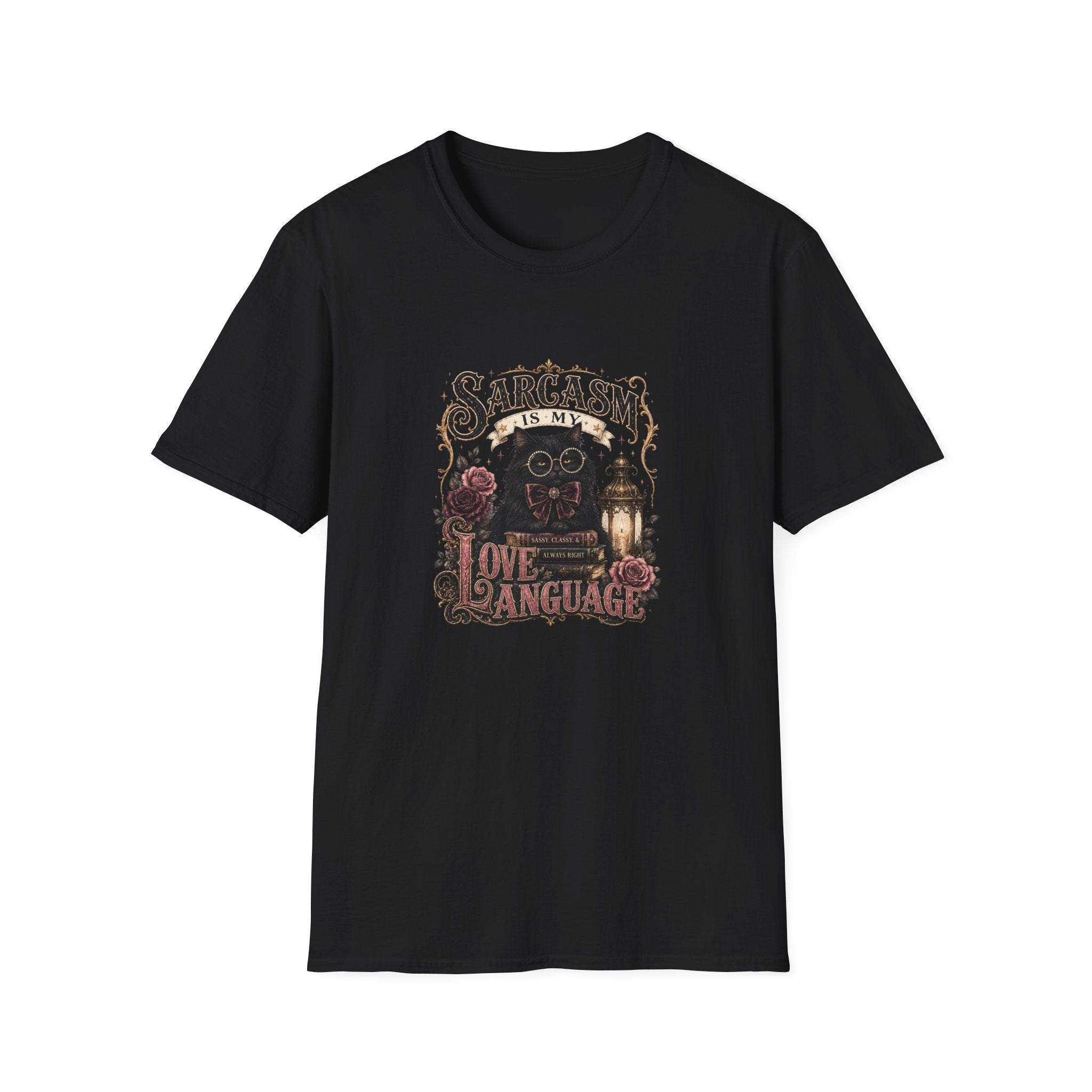 Sarcasm Is My Love Language Cat T-Shirt — Funny Gift for Her Vintage Graphic Tee