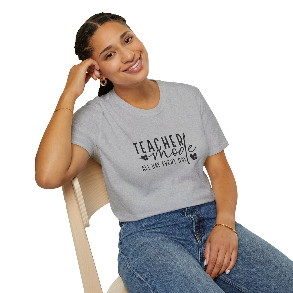 Teacher Mode All Day Every Day T-Shirt — Funny Teacher Gift Appreciation Graphic Tee