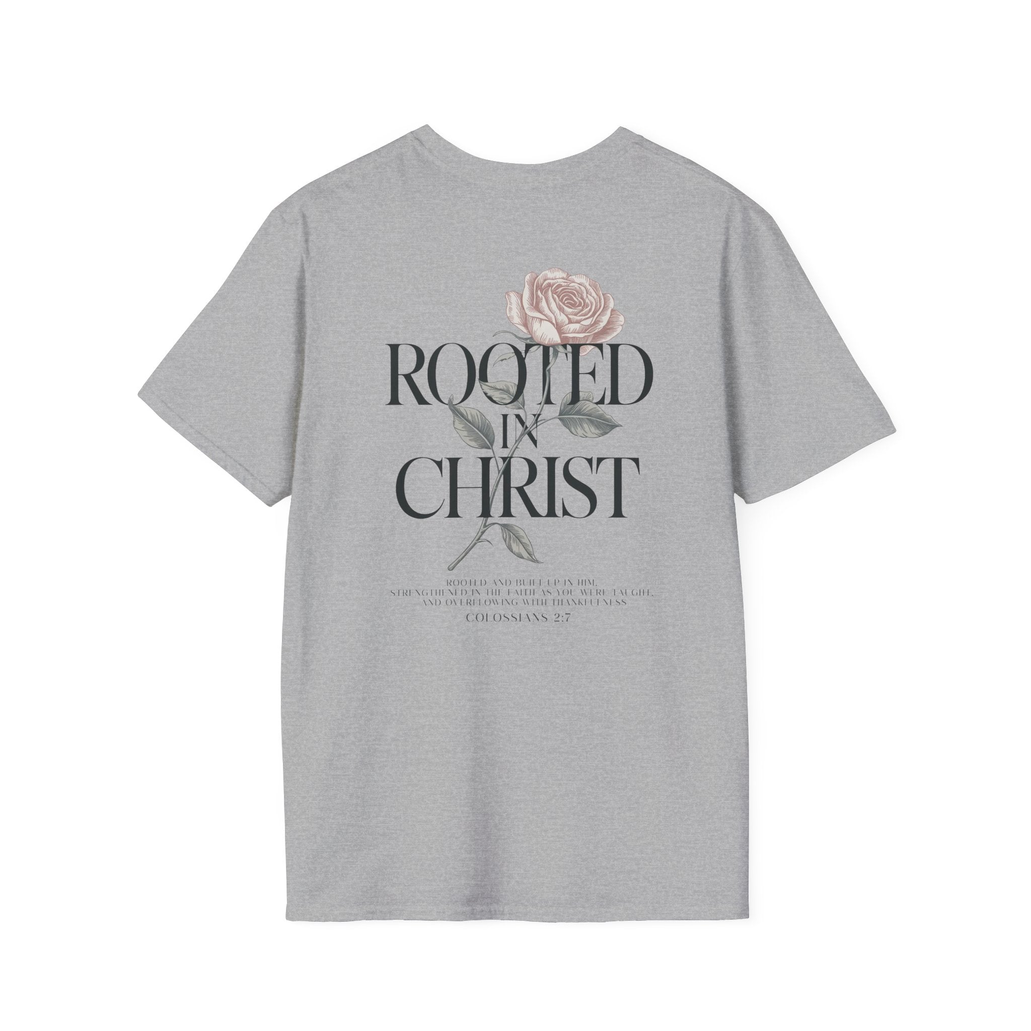 Rooted in Christ Floral T-Shirt — Christian Gift for Women Faith Graphic Tee