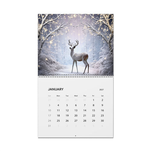 2027 Deer Art Wall Calendar — Scenic Forest & Moonlit Wildlife Monthly Planner