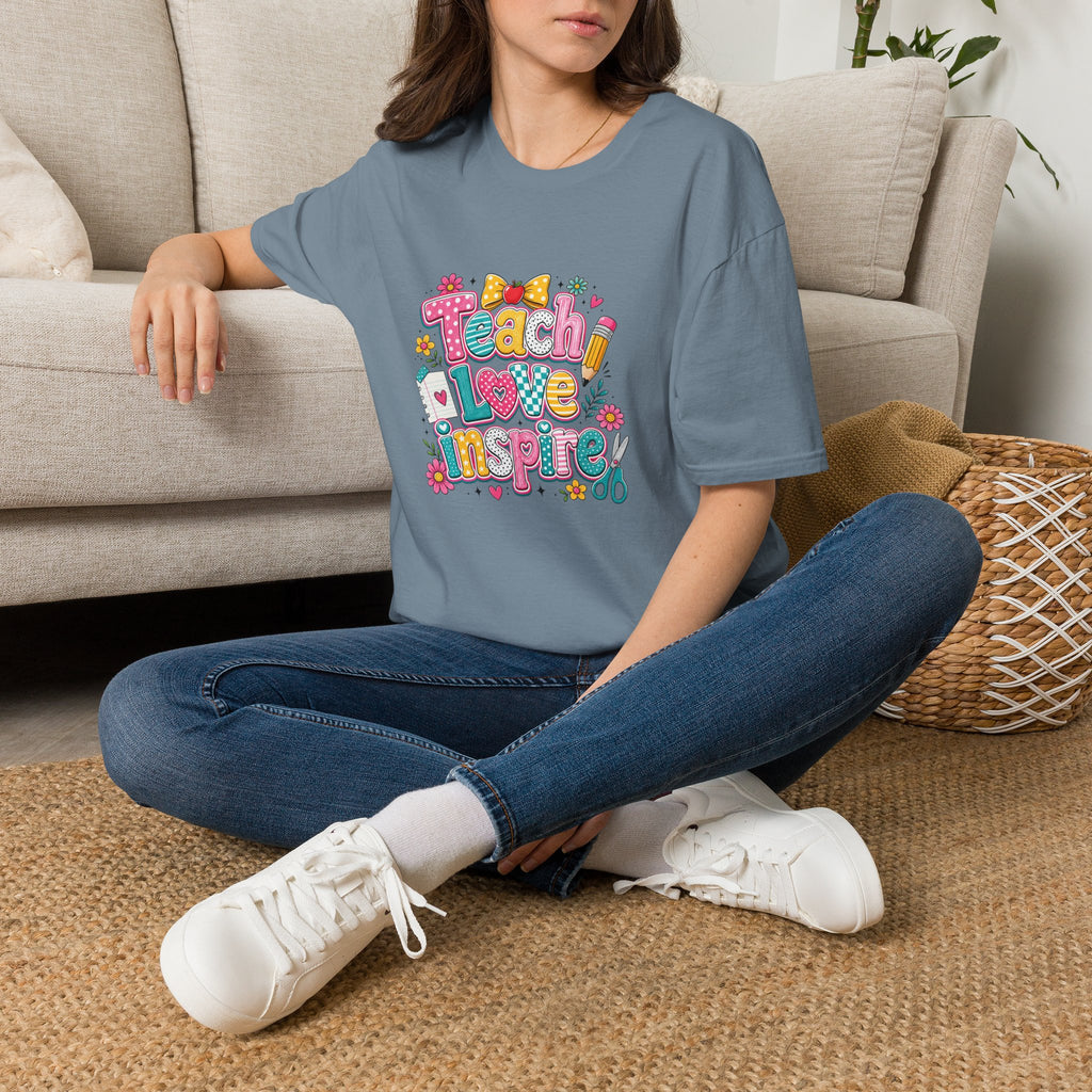 Teach Love Inspire T-Shirt — Cute Colorful Teacher Gift School Appreciation Tee