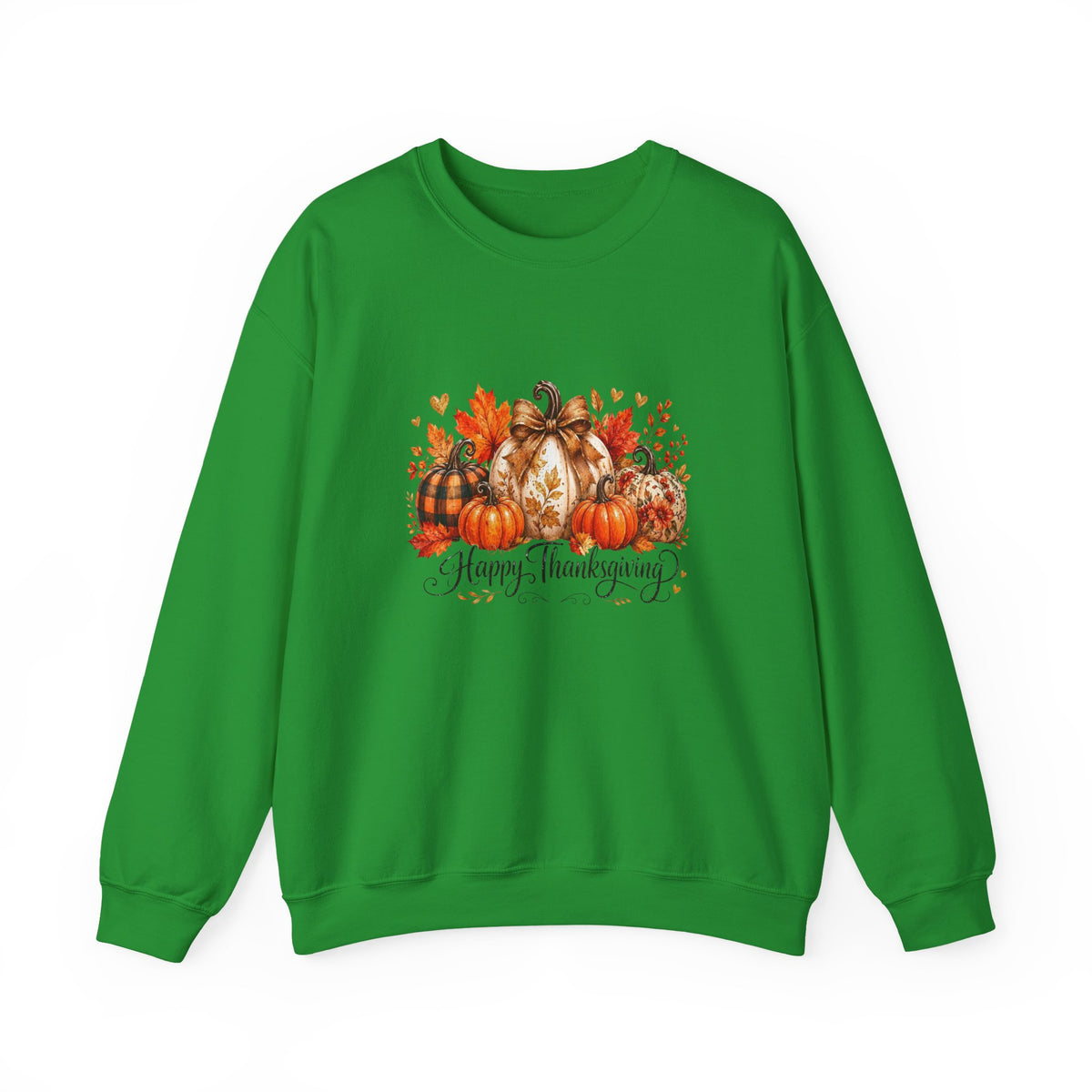 Thanksgiving Pumpkin Crewneck Sweatshirt — Happy Thanksgiving Harvest Design