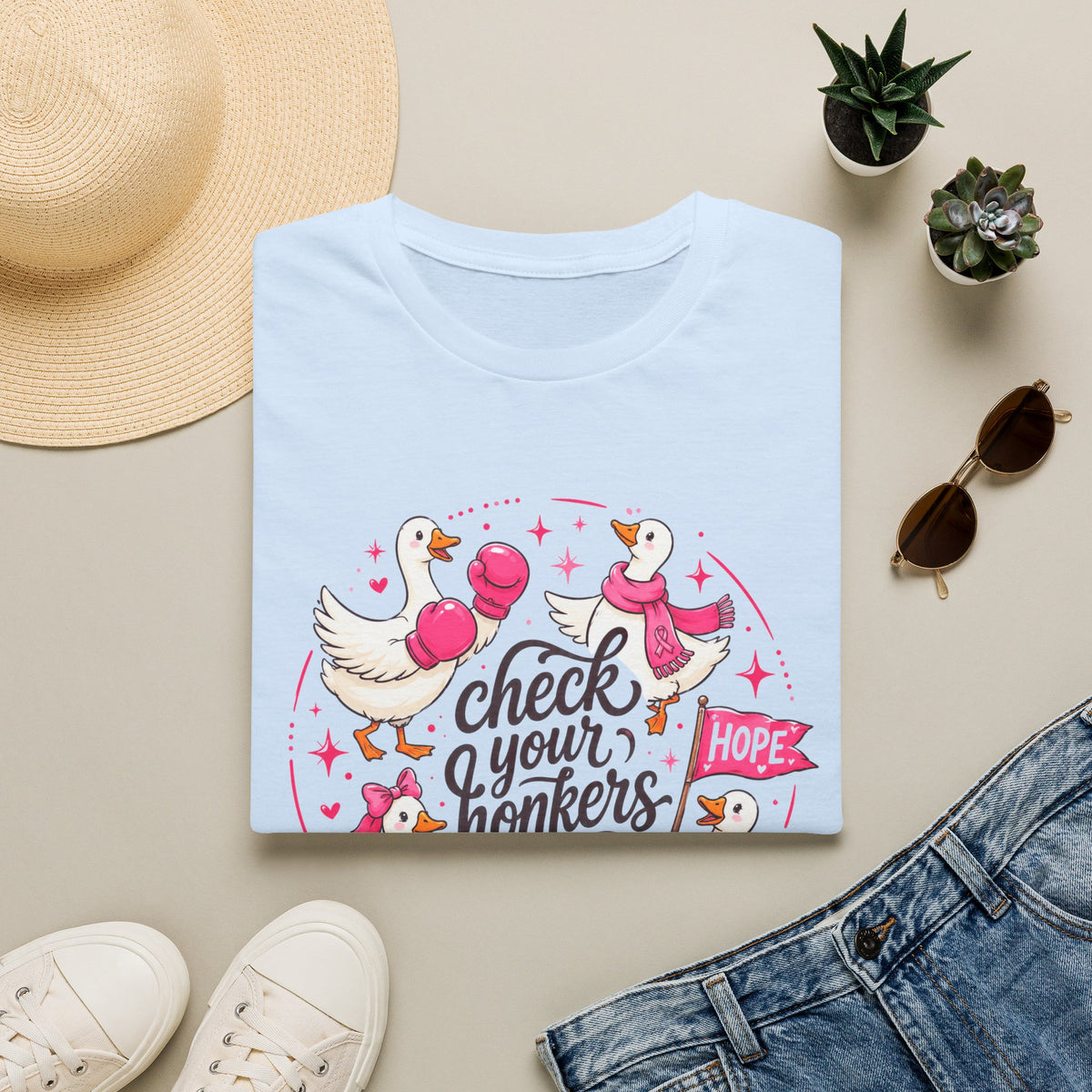 Check Your Honkers Breast Cancer Awareness T-Shirt